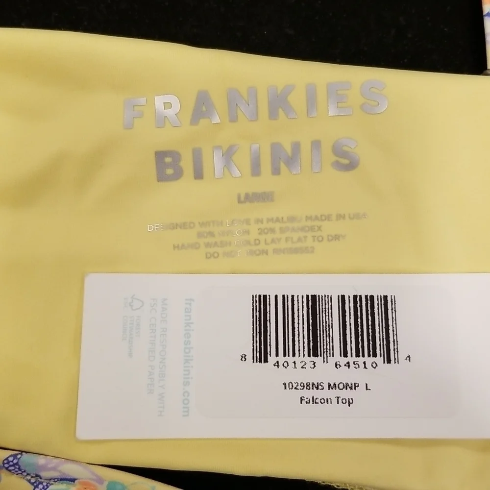 💕FRANKIE'S BIKINIS💕 Falcon Bikini TOP ~ Monarch Butterfly Print Large L NWT